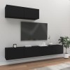 Ensemble de Meubles TV 3 pcs Noir Bois dingénierie - Meuble TV de Salon Banc Télé Industriel, Support Rangement Console Jeux