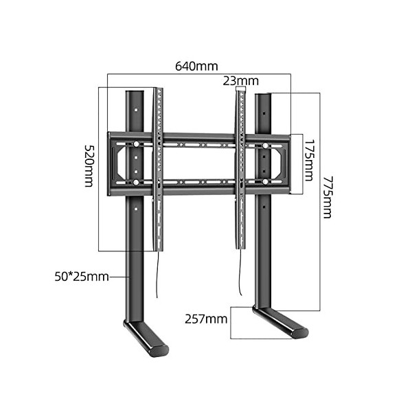 Pied TV Support Universel Support mural pour téléviseur Support pour téléviseur, meuble pour téléviseur de table avec base tr