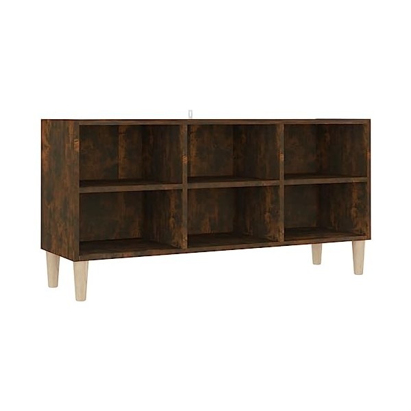 TOYOCC Meuble TV de jardin avec pieds en bois massif chêne fumé 103,5 x 30 x 50 cm