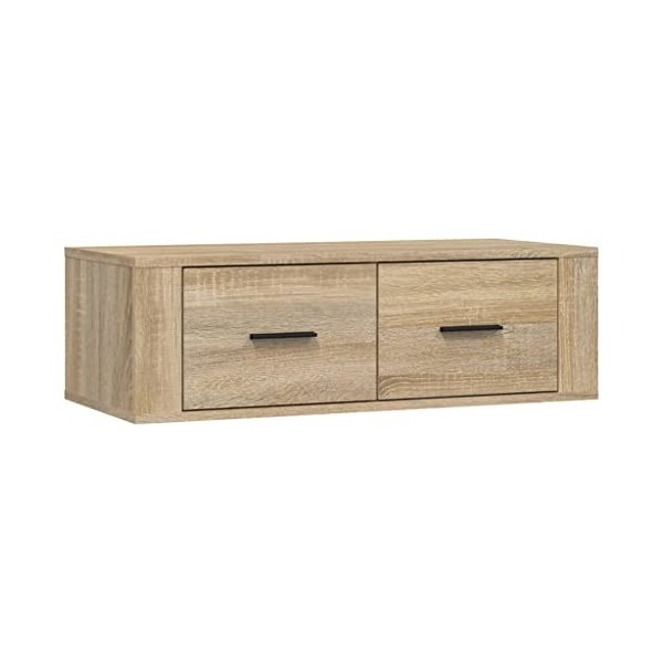 TEKEET Meuble TV suspendu en chêne Sonoma 80 x 36 x 25 cm