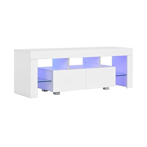 WREWING Meuble TV,Support Télé avec Étagères Réglables, euble TV à Suspendre, Lowboard Sideboard,TV,Table Télévision avec Por