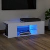 GANDUS Meuble TV avec éclairage LED Blanc 90 x 39 x 30 cm