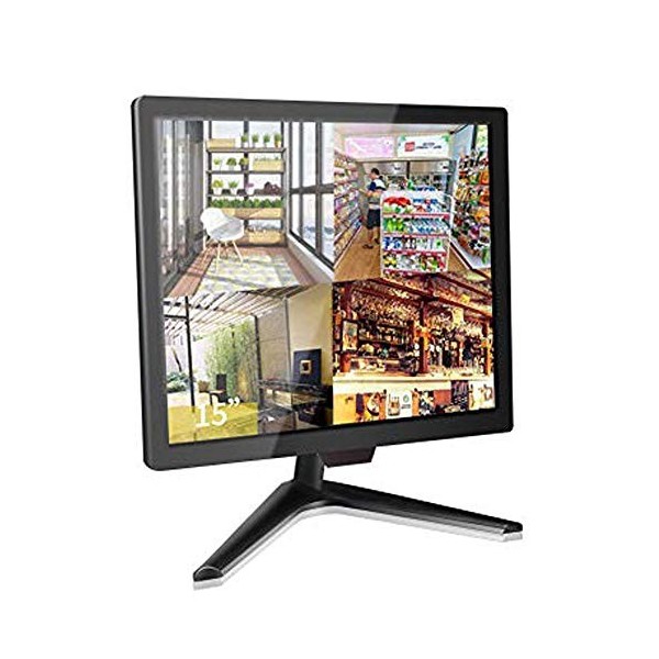 Cocar 15 Pouces CCTV Moniteur, Video Surveillance Écran, LCD Écran pour Sécurité Domestique Systèmes Caméra Surveillance STB 