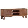 Hovothy Meuble TV 120x35x45 cm Bois de Manguier Massif avec Une Finition Naturelle Buffet TV Espace de Divertissement Charme 