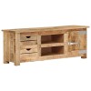 Hovothy Meuble TV 120x35x45 cm Bois de Manguier Massif avec Une Finition Naturelle Buffet TV Espace de Divertissement Charme 