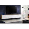 Komodee, Meuble Banc TV Loreto, Wotan Mat/Noir Mat, Largeur 200 cm x Hauteur 30 cm x Profondeur 41,5 cm, Style Moderne/Minima