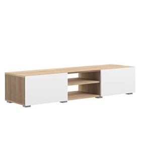 Temahome Banc TV Podium 140 2 portes, Rovere E Bianco, 140 x 42 x 31 cm L-P-A 