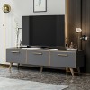 [en.casa] Meuble TV de Salon à 3 Portes Support Banc Télé avec Espaces de Rangement Panneau de Particules Plastique 45 x 160 