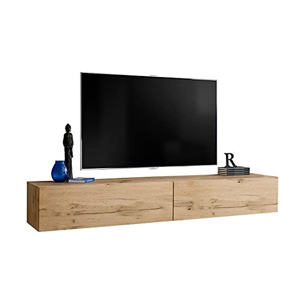 Générique ExtremeFurniture T34-200 Meuble TV, Carcasse en Wotan Mat/Façade en Wotan Mat