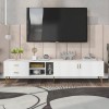 Sweiko Meuble TV, centre de divertissement, buffet avec 2 portes et 1 tiroir, console multimédia, meuble TV pour téléviseur d