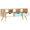 Meuble TV 110x35x48 cm Bois de manguier Massif - Meuble Chambre, Support Télé pour Salon Salle à Manger Chambre, Style Indust