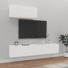 Ensemble de Meubles TV 3 pcs Blanc Bois dingénierie - Banc TV, Meuble TV Suspendu, Convient pour Salon ou Chambre