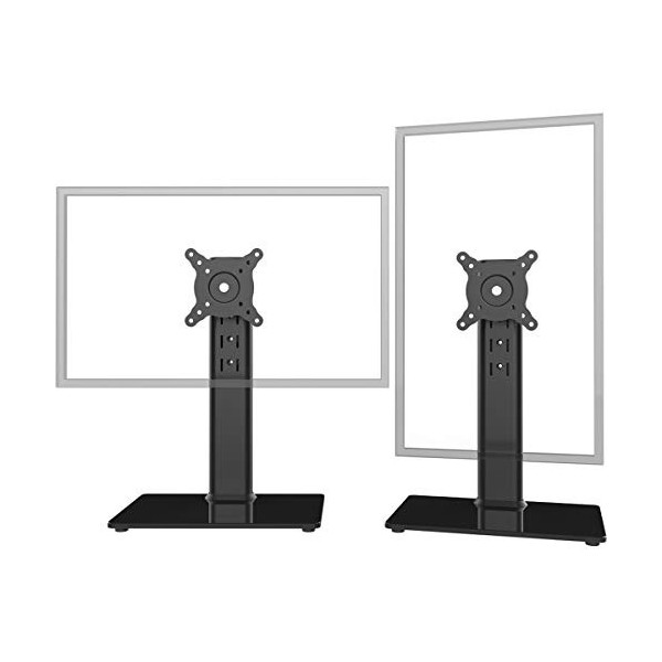 2 Paquet Support de Bureau sur Pied à écran Unique LCD pour écran de 13" à 32" avec émerillon, Hauteur réglable, Rotation, su