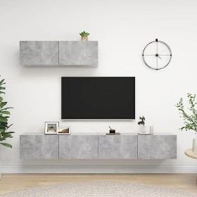 Meuble TV, Meuble TV Suspendu, Meuble TV Blanc, Meuble TV Industriel, Meubles de Salon, Salon, Chambre, Cadre en Acier, vidaX