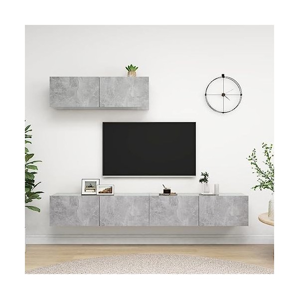 Meuble TV, Meuble TV Suspendu, Meuble TV Blanc, Meuble TV Industriel, Meubles de Salon, Salon, Chambre, Cadre en Acier, vidaX