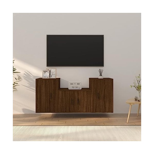 VEEKI Meuble TV, Meuble TV Suspendu, Meuble TV Industriel, Meuble TV Bois, Meuble Chambre, Convient pour Salon ou Chambre, En