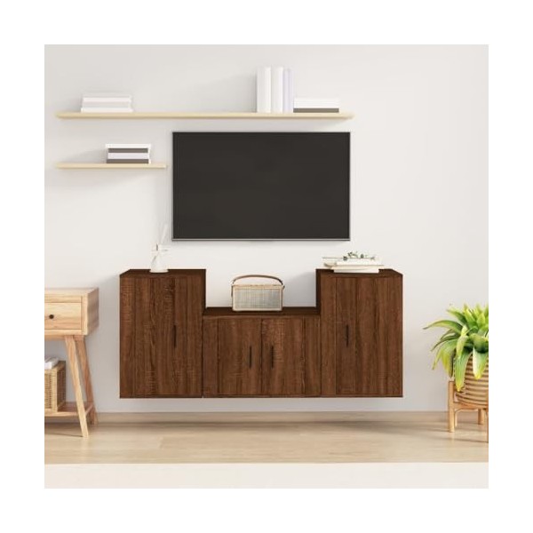 VEEKI Meuble TV, Meuble TV Suspendu, Meuble TV Industriel, Meuble TV Bois, Meuble Chambre, Convient pour Salon ou Chambre, En