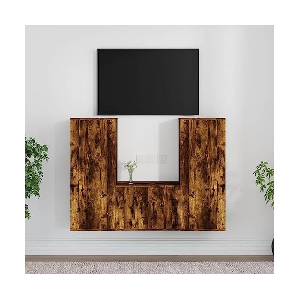 VEEKI Meuble TV, Meuble TV Suspendu, Meuble TV Industriel, Meuble TV Bois, Meuble Chambre, Convient pour Salon ou Chambre, En