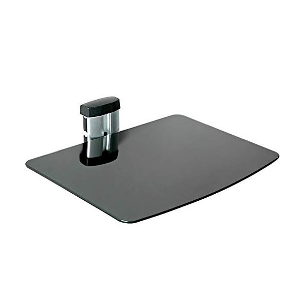 TecTake Etagère murale en verre pour lecteurs DVD Blu-Ray Console de jeu PS3 PS4 Xbox one 360 et décodeur 3 étagères Noir/Ar