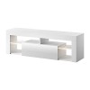 Selsey Hugo - Meuble TV/Meuble de Salon Blanc Mat/Blanc Brillant, 140 cm, avec LED 
