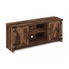 Furinno Jensen Farmhouse Meuble Porte de Grange pour TV jusquà 70", Bois dingénierie, Marron Rustique, 39,6 D x 148,21 W