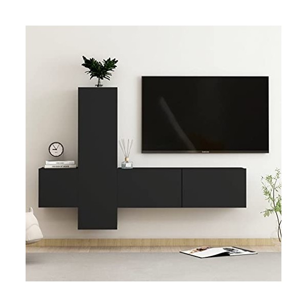 VEEKI Meuble TV, Meuble TV Suspendu, Meuble, Meuble TV avec Rangement，Meuble Industriel, Convient pour Salon ou Chambre, Ense