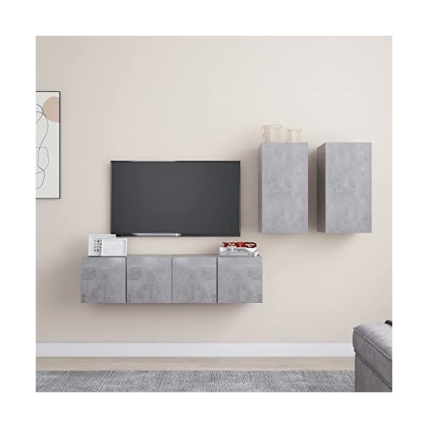 VEEKI Meuble TV, Meuble TV Suspendu, Meuble, Meuble TV avec Rangement，Meuble Industriel, Convient pour Salon ou Chambre, Ense