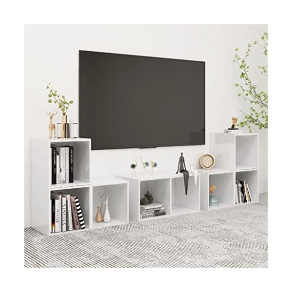 VEEKI Meuble TV, Meuble TV Suspendu, Meuble, Meuble TV avec Rangement，Meuble Industriel, Convient pour Salon ou Chambre, Ense