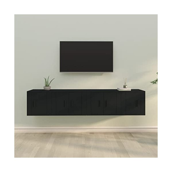 Meuble TV,Étagère TV Flottante, Support de Télévision Flottant Fixé au Mur Centre de Console Multimédia de Divertissement Gra