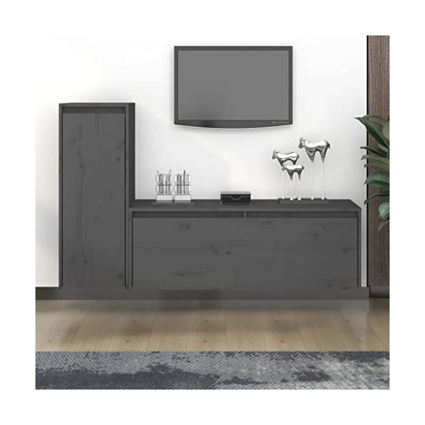 VEEKI Meuble TV, Meuble TV Suspendu, Meuble TV Industriel, Meuble TV Bois, Meuble Chambre, Convient pour Salon ou Chambre, Me