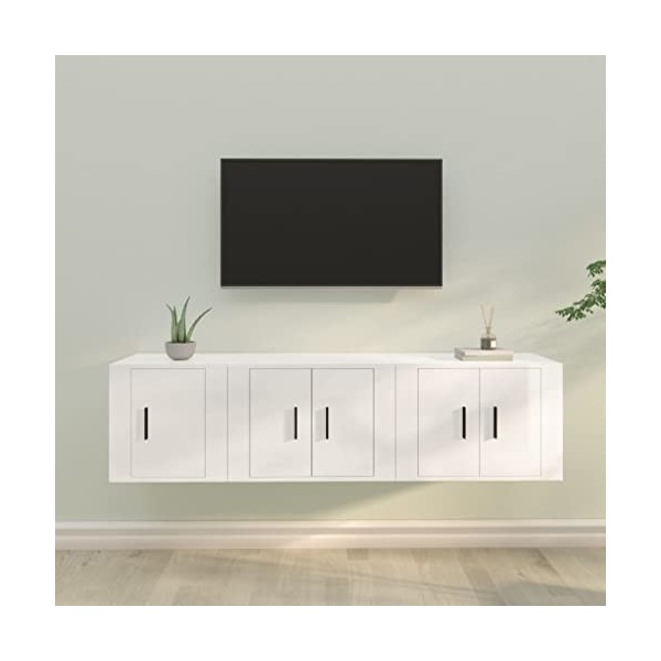 VEEKI Meuble TV, Meuble TV Suspendu, Meuble TV Industriel, Meuble TV Bois, Meuble Chambre, Convient pour Salon ou Chambre, En