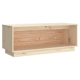Homgoday Meuble TV 90 x 35 x 35 cm en bois massif de pin, meuble TV, meuble bas pour TV, table de salon, support TV pour salo