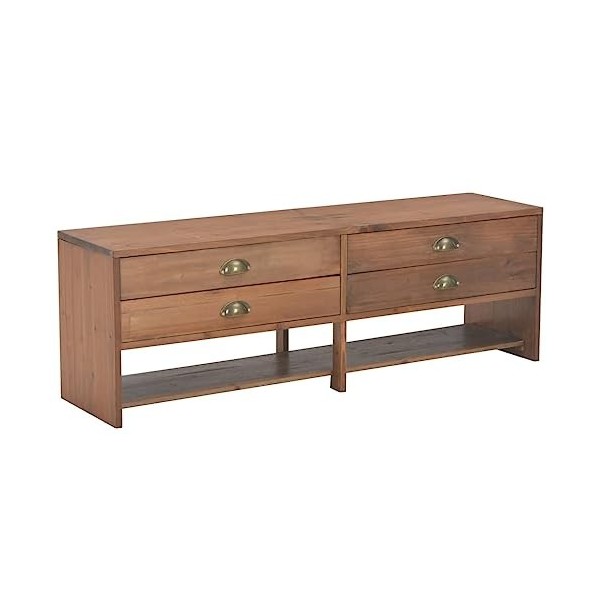 VEEKI Meuble TV, Meuble TV Suspendu, Meuble TV Industriel, Meuble TV Bois, Meuble Chambre, Convient pour Salon ou Chambre, av