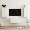 lvssiao Meuble TV pour salon avec 3 pièces en aggloméré Blanc très résistant Module TV pour chambre à coucher salon