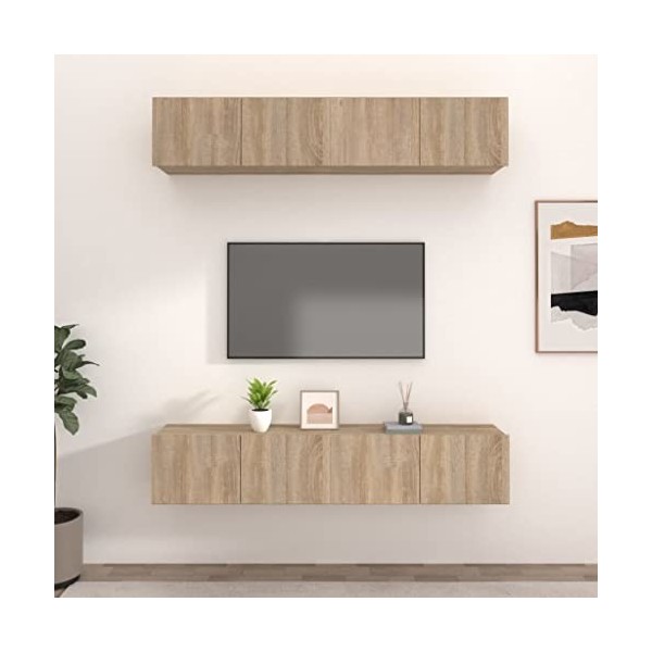 Générique Meubles TV 4 pcs Chêne Sonoma 80x30x30 cm Bois dingénierie,47 KG,3114184, Meubles, Meubles TV