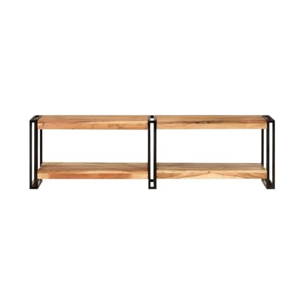 heybb Meuble TV 140x30x40 cm Bois dacacia Massif,Meuble TV Haut,Meuble Télé Haut,Table Television Salon