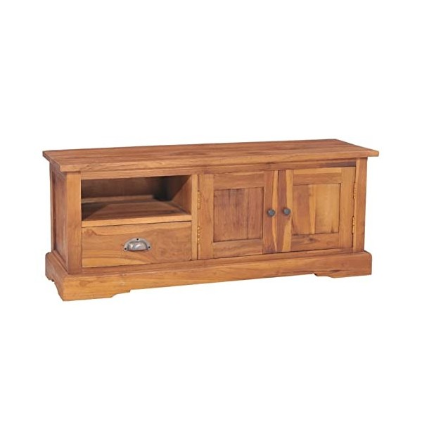 ZEYUAN Meuble TV 100x30x40 cm Bois de Teck Solide,Meuble TV,Meuble TV Moderne,Meuble de Salon
