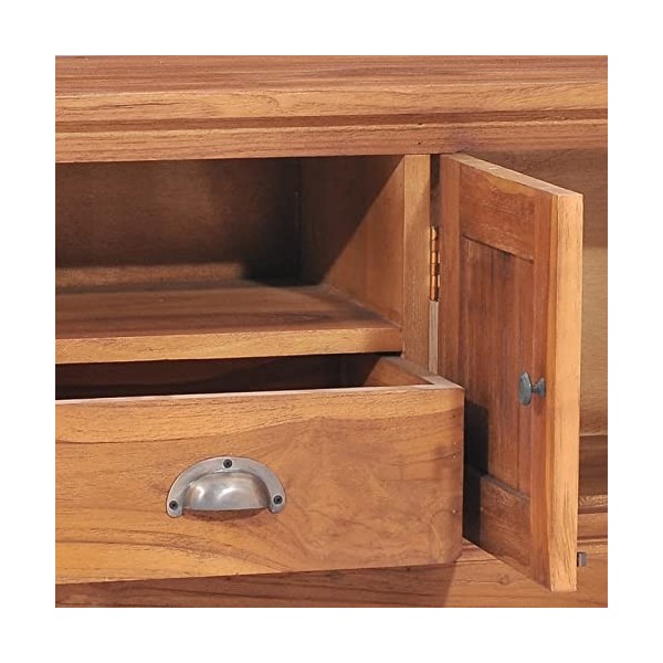 ZEYUAN Meuble TV 100x30x40 cm Bois de Teck Solide,Meuble TV,Meuble TV Moderne,Meuble de Salon