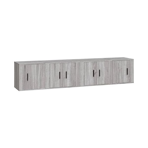 Ensemble de Meubles TV 4 pcs Sonoma Gris Bois dingénierie - Armoire Basse Centre de Divertissement Meuble Stéréo Salon Salle