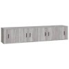Ensemble de Meubles TV 4 pcs Sonoma Gris Bois dingénierie - Armoire Basse Centre de Divertissement Meuble Stéréo Salon Salle