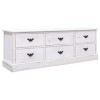 Tidyard Meuble TV Banc TV Meuble de Salon Blanc Antique 108x30x40 cm Bois de Paulownia Solide