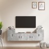 Ensemble de Meubles TV 4 pcs Gris béton Bois dingénierie - Meuble TV sur Salle de Séjour, Salon et Chambre à Coucher