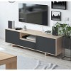Dmora - Meuble TV Visalia, Buffet TV salon, meuble télé 3 portes, Buffet bas pour salon, cm 150x41h46, Chêne