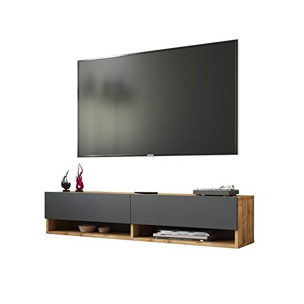 Yurupa Meuble TV Suspendu,Ensemble de Cabinet de télévision,Table TV,Banc TV, FR11-AA