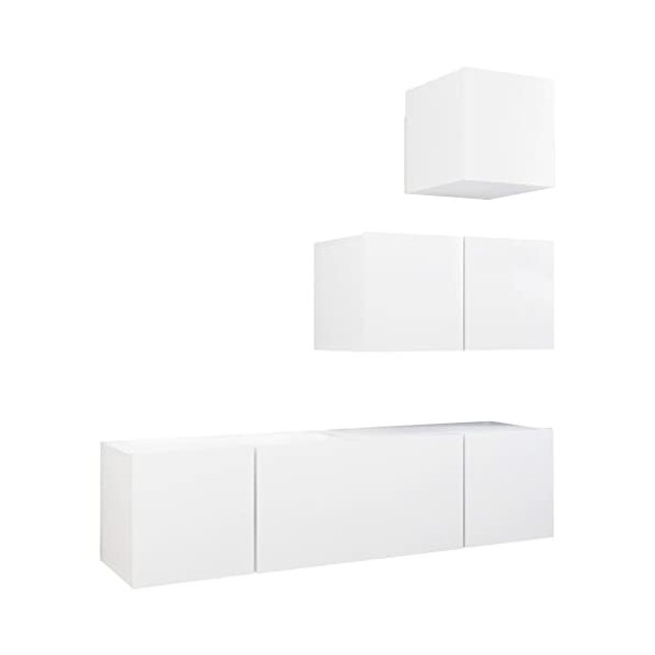 VEEKI Meuble TV, Meuble TV Suspendu, Meuble, Meuble TV avec Rangement，Meuble Industriel, Convient pour Salon ou Chambre, Ense