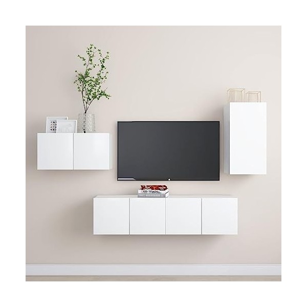 VEEKI Meuble TV, Meuble TV Suspendu, Meuble, Meuble TV avec Rangement，Meuble Industriel, Convient pour Salon ou Chambre, Ense