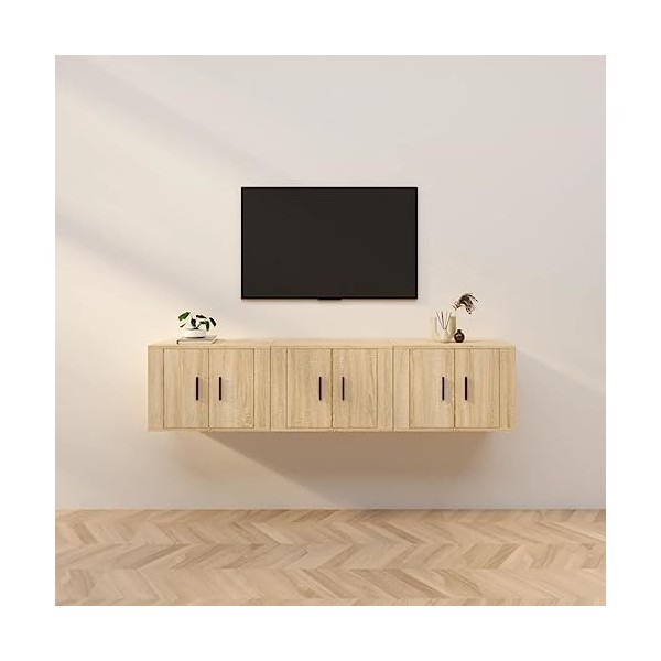 VEEKI Meuble TV, Meuble TV Suspendu, Meuble, Meuble TV avec Rangement，Meuble Industriel, Convient pour Salon ou Chambre, Meub
