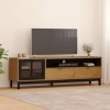 vidaXL Meuble TV avec Porte vitrée FLAM 158x40x50cm Bois Massif de pin