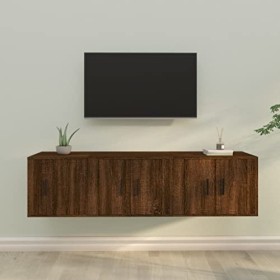 VEEKI Meuble TV, Meuble TV Suspendu, Meuble TV Industriel, Meuble TV Bois, Meuble Chambre, Convient pour Salon ou Chambre, En