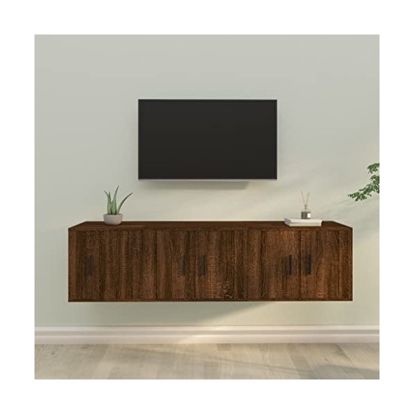 VEEKI Meuble TV, Meuble TV Suspendu, Meuble TV Industriel, Meuble TV Bois, Meuble Chambre, Convient pour Salon ou Chambre, En